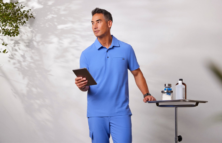 Healthcare professional wearing medical-grade scrubs in Summerville